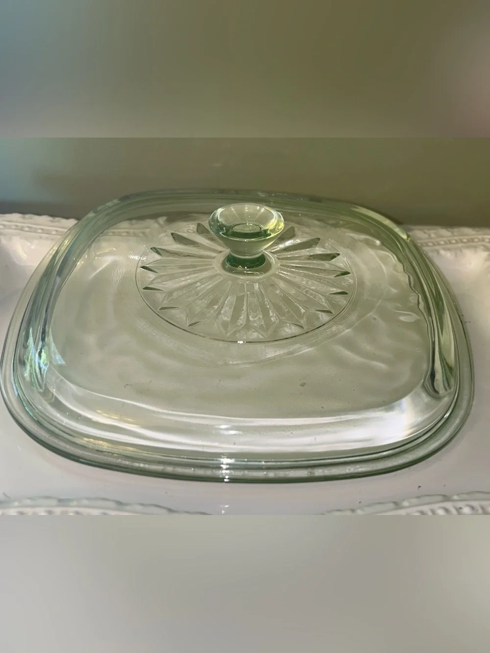 Pyrex square glass casserole lid A9C